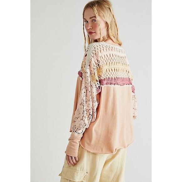 Free People Tops - High Hopes Long Sleeve T-Shirt in Brown Sugar Combo Size L